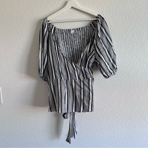 Old Navy | Tie Waist Blouse | Navy/White Stripe | Size XL